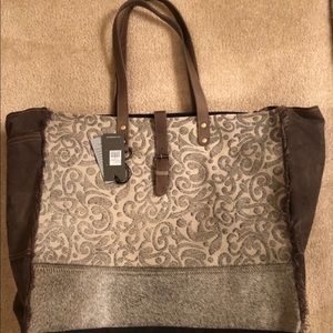 Myra bag up cycled floral weekender tote